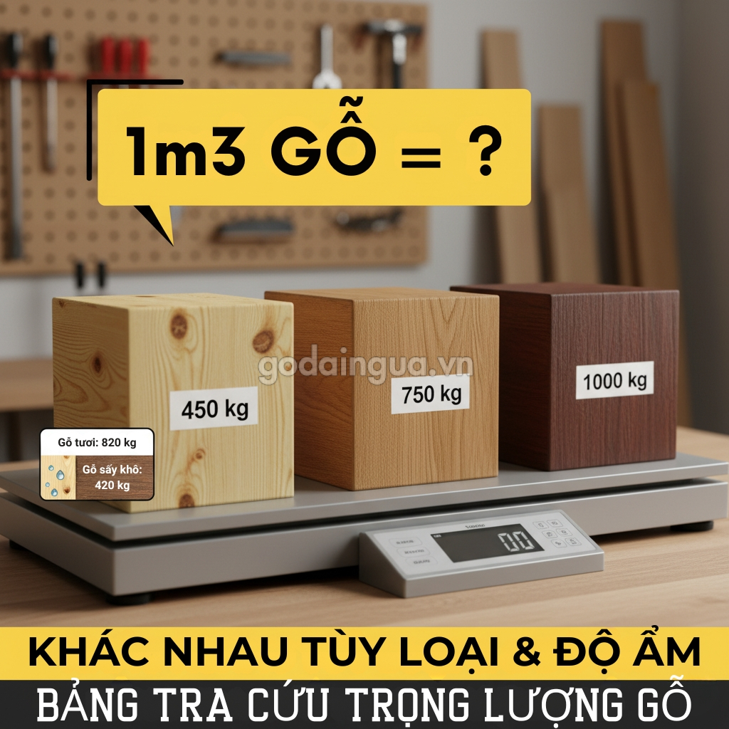 1 Khối gỗ bằng bao nhiêu kg
