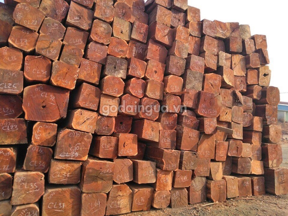 Gỗ Dầu Đỏ xẻ vuông