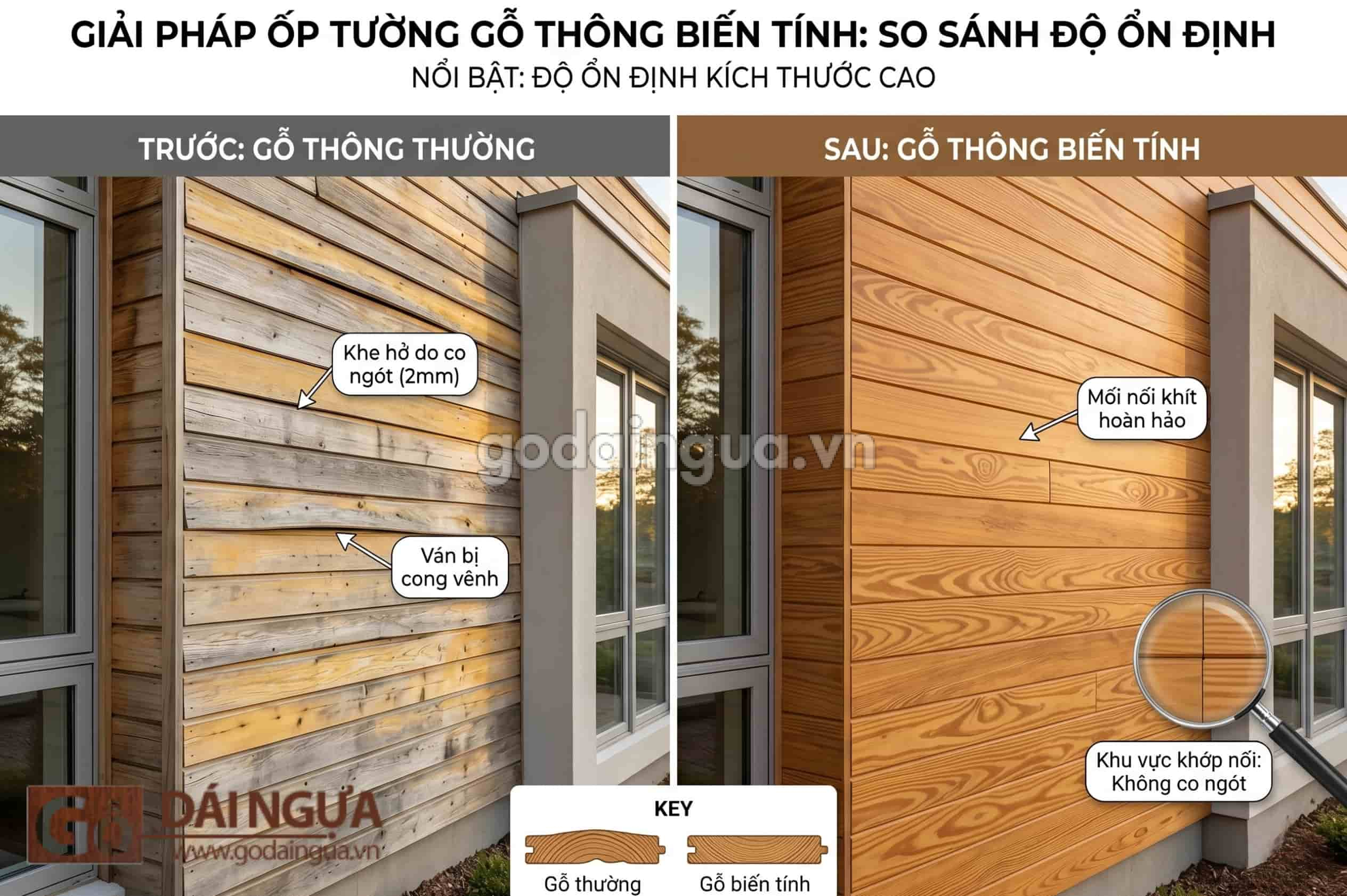 Gỗ Thông biến tính ngoài trời