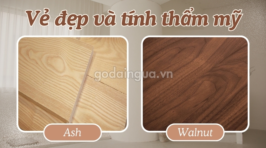 Màu sắc và tính thẩm mỹ của gỗ tần bì và gỗ óc chó