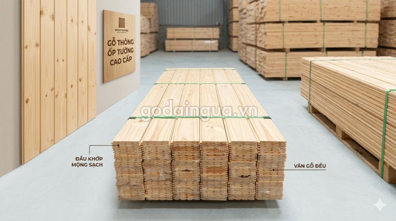 gỗ thông ốp tường