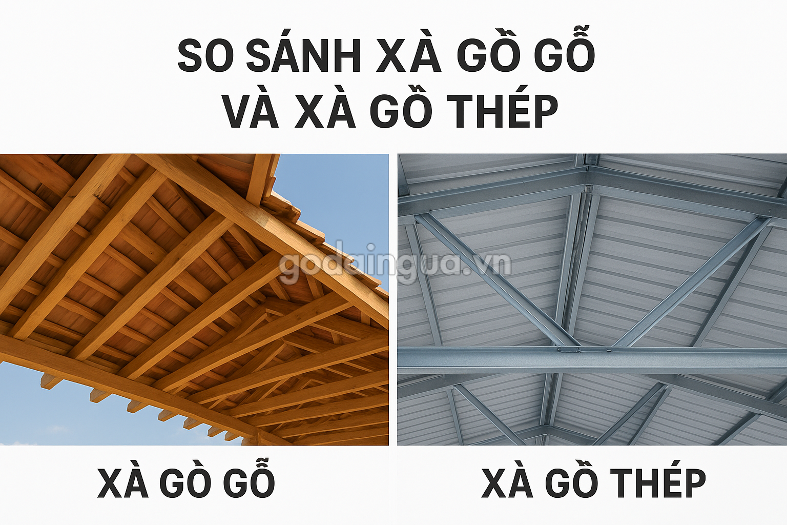 so sánh xà gồ gỗ và xà gồ thép