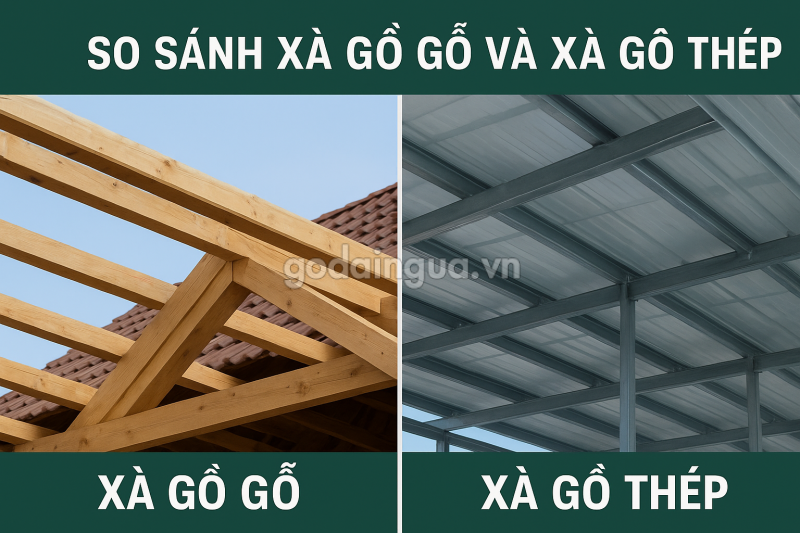 so sánh xà gồ gỗ và xà gồ thép