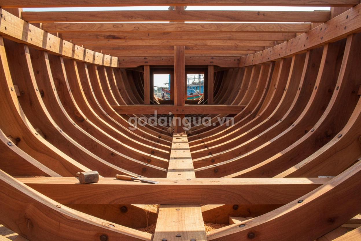 Ứng dụng gỗ Dầu đóng tàu biển