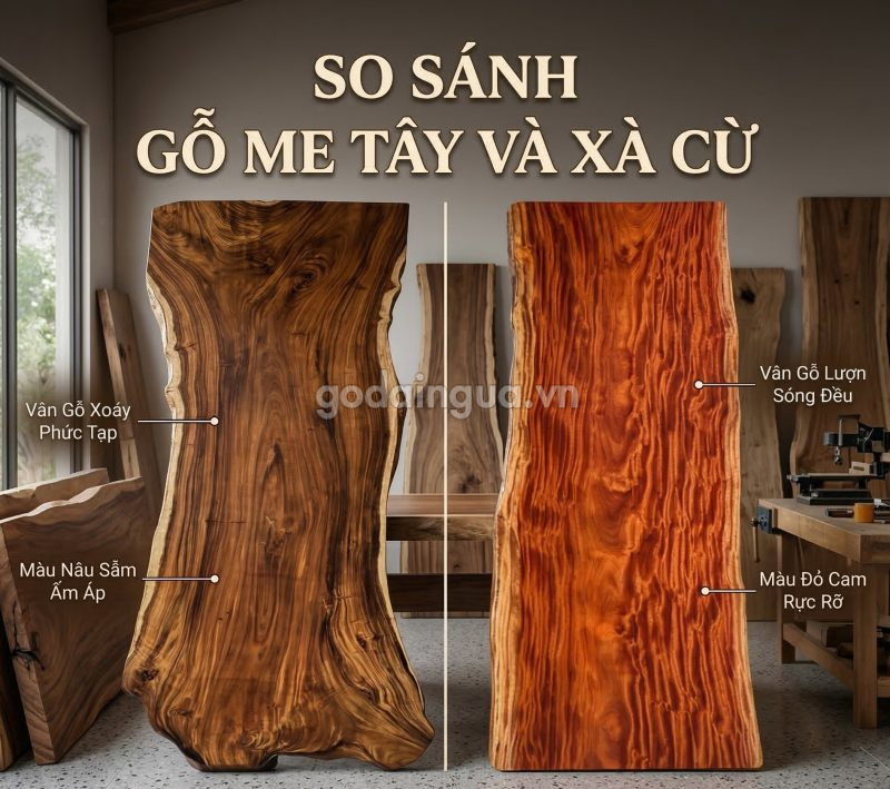 So sánh gỗ Me Tây và Xà Cừ