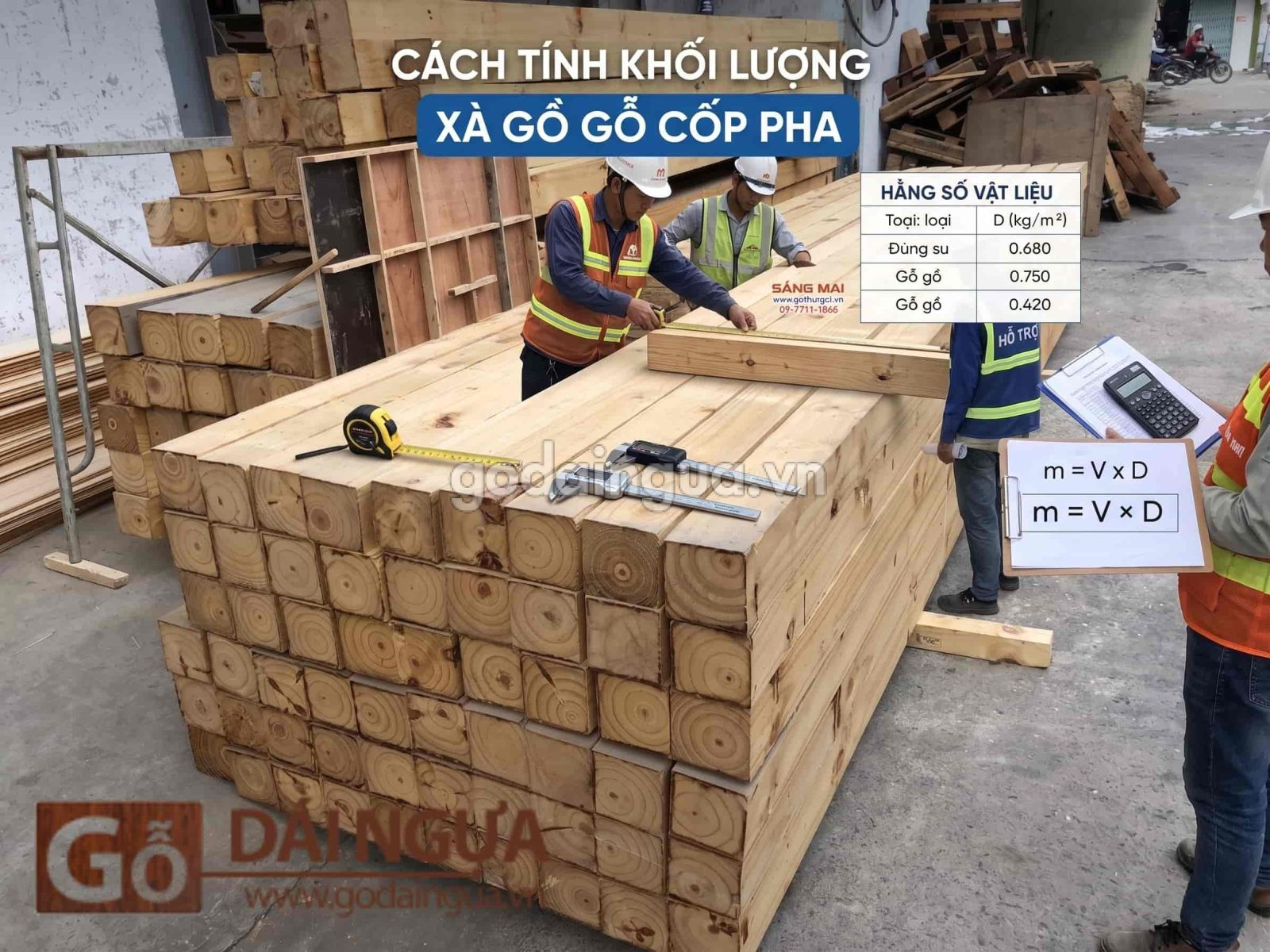 Cách tính khối lượng xà gồ gỗ cốp pha