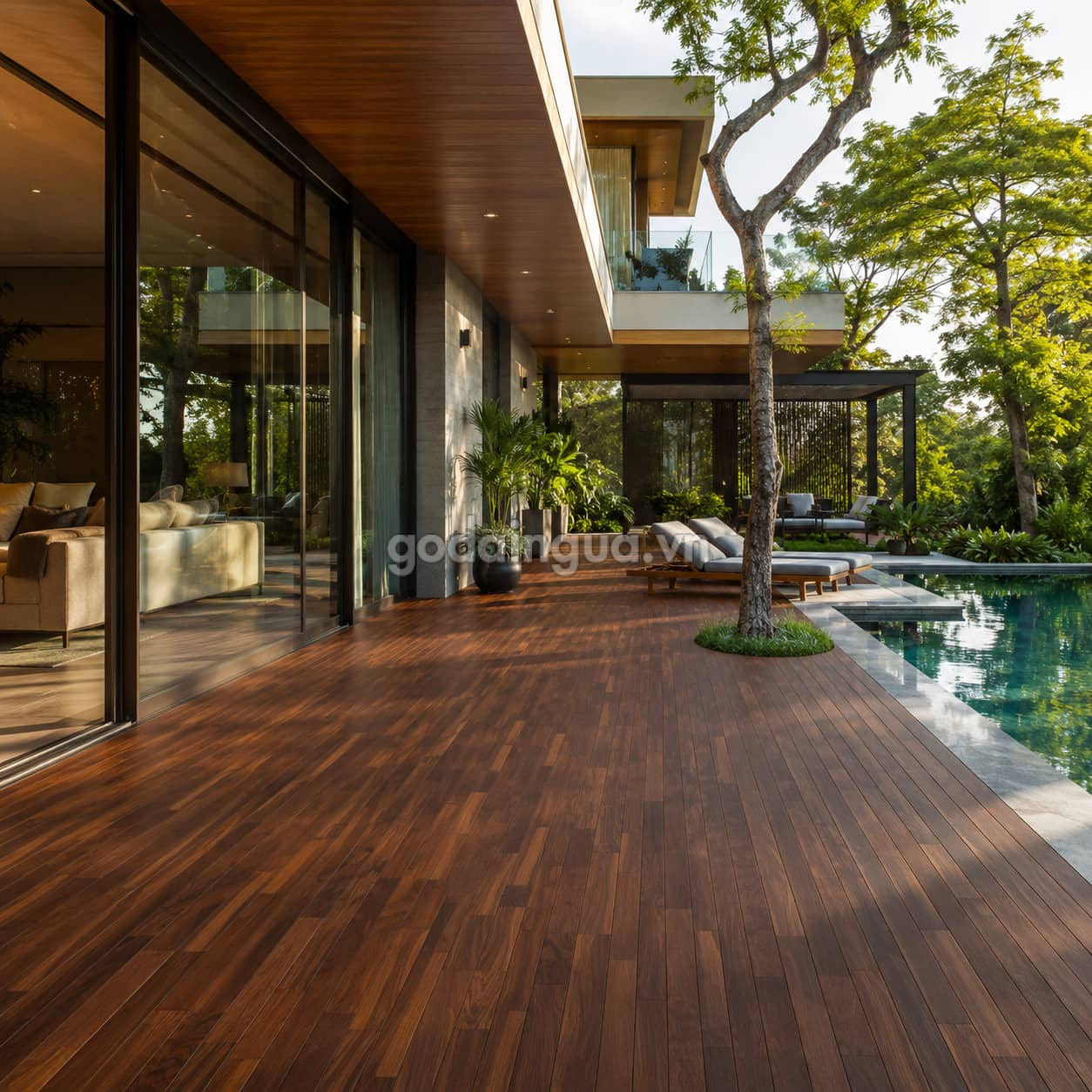 Sàn gỗ Beech biến tính ngoài trời
